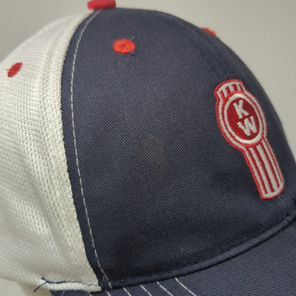 Kenworth Baseball Cap Blue White Red OSFM Mesh Strapback Embroidered Logo Hat