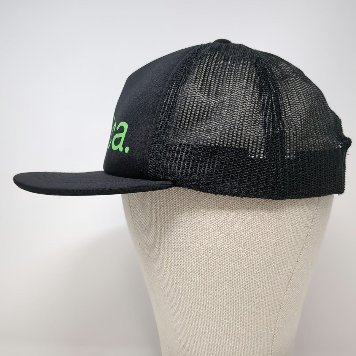 Emerica Trucker Hat Black Green One Size Mesh Back Foam Snapback Skateboarding