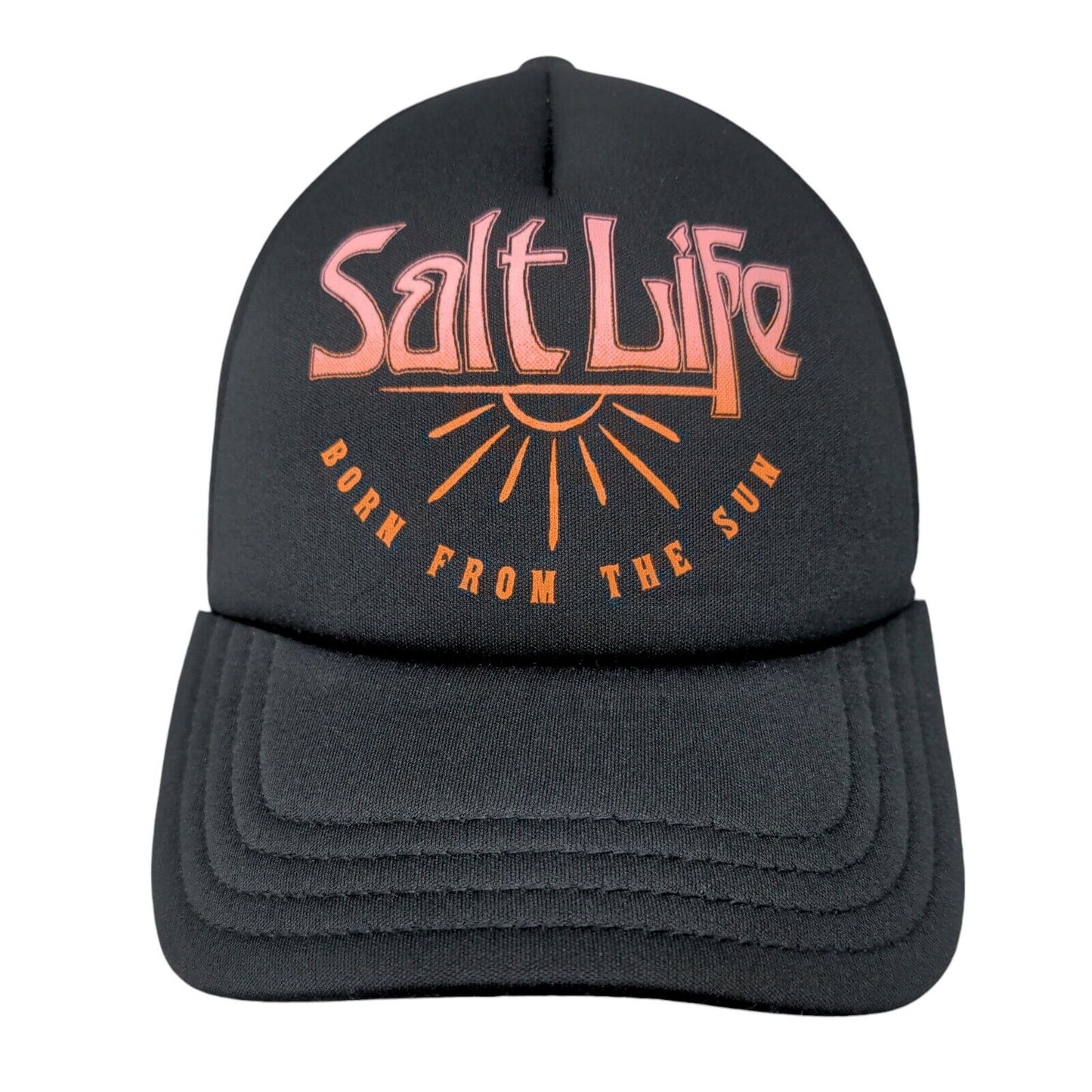 Salt Life Born From The Sun Snapback Trucker Hat Black OSFM Colorblock