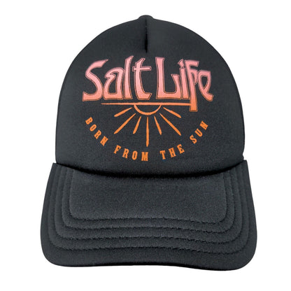 Salt Life Born From The Sun Snapback Trucker Hat Black OSFM Colorblock