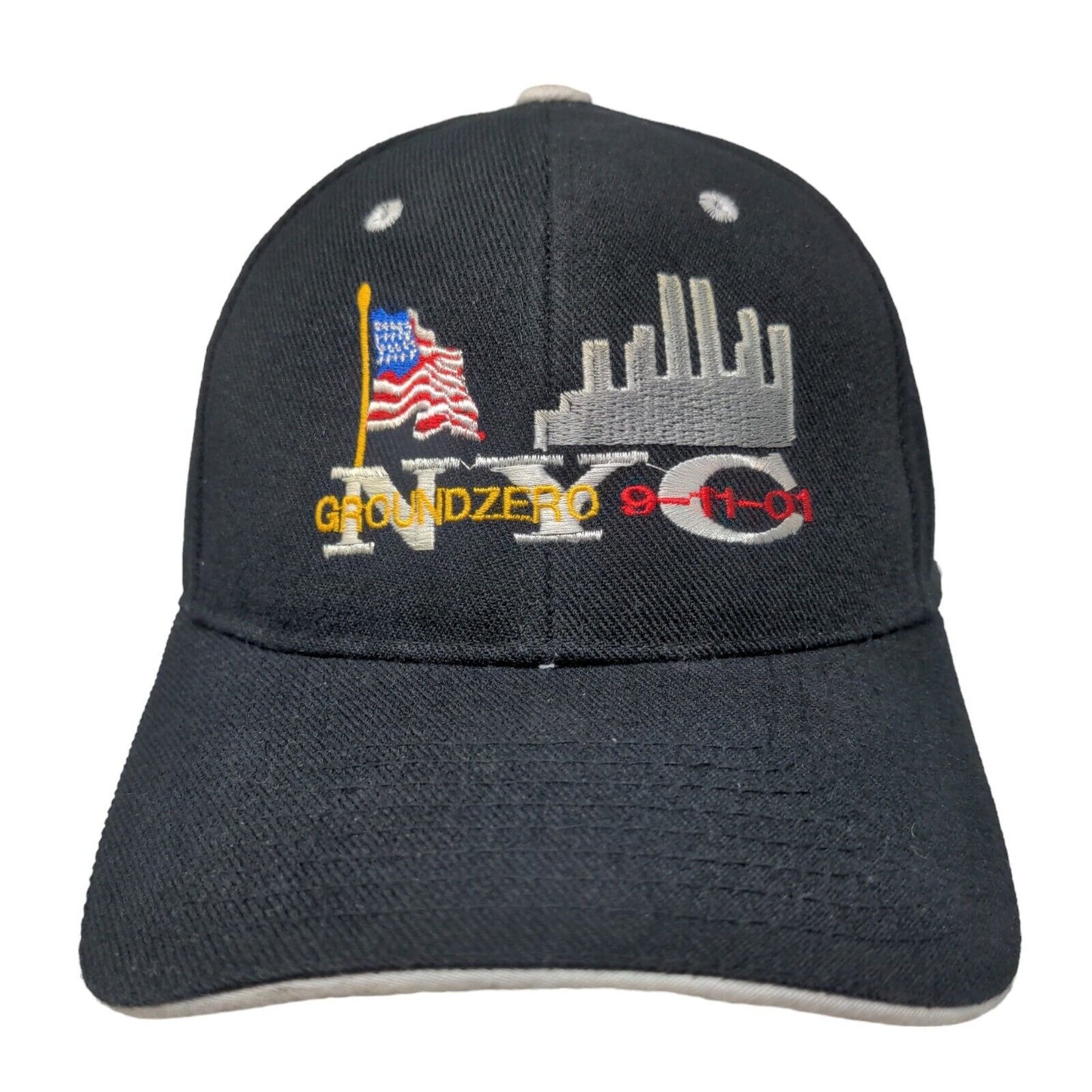 September 11th 9/11 Men's Strapback Hat Black OSFA Embroidered Logo Memorial