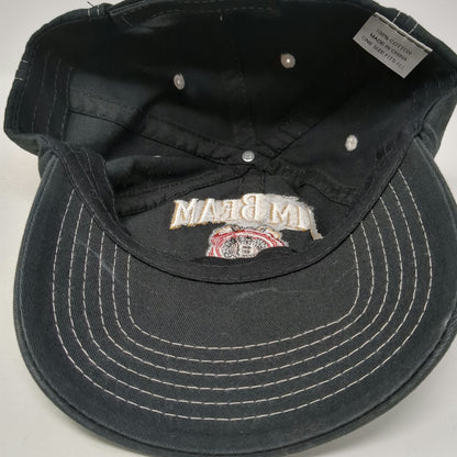 Jim Beam Whiskey Baseball Cap Black OSFM Contrast Stitching Logo Strapback Hat