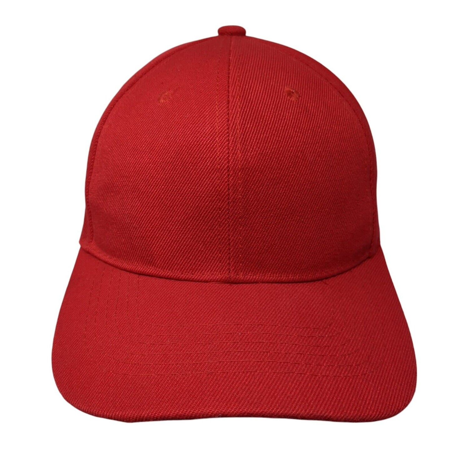 Unbranded Strapback Hat Red One Size Adjustable Blank 6 Panel Solid