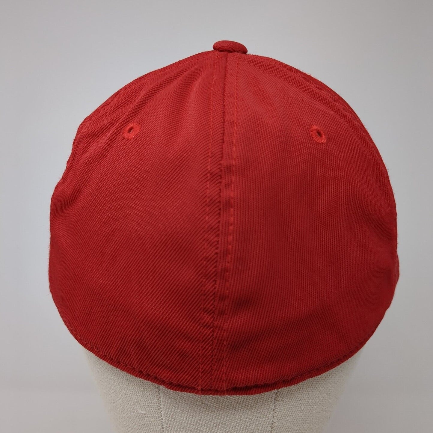 Reebok Hockey Fitted Hat Red Size L/XL Embroidered Vented Holes 6 Panel