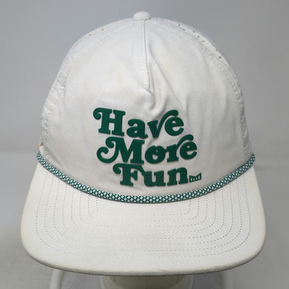 Melin Trucker Hat White S Have More Fun Hydro Perforated Golf Rope Snapback