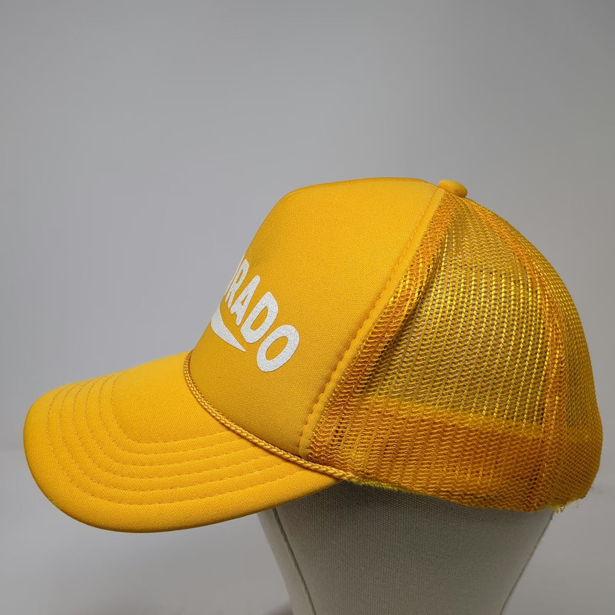 Otto Colorado Trucker Hat Yellow One Size Snapback Glitter Graphic Foam Mesh