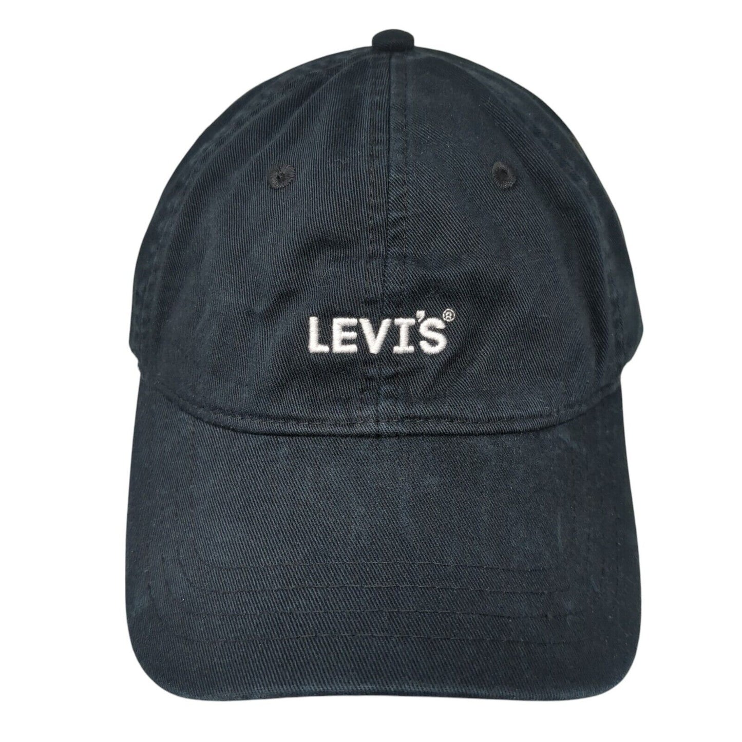 Levi's Snapback Hat Blue 58cm Adjustable Embroidered Solid 6 Panel
