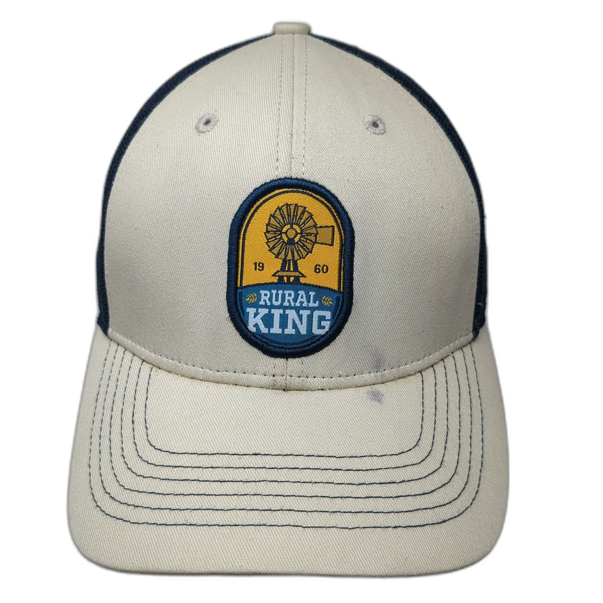 Outdoor Cap Trucker Hat Beige OSFM Rural King Windmill Snapback Mesh Farm Store