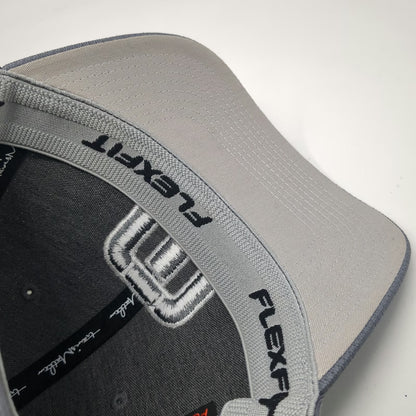 TravisMathew Baseball Cap Gray XL Fitted Mesh Texture 3D Logo Flexfit Script Hat