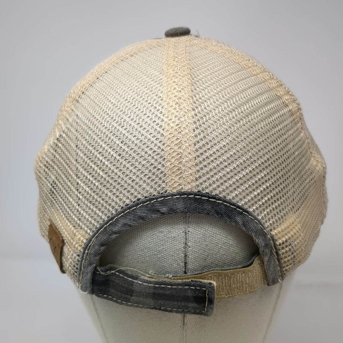 C.C Baseball Cap Gray One Size Distressed Camo American Flag Mesh Adjustable Hat