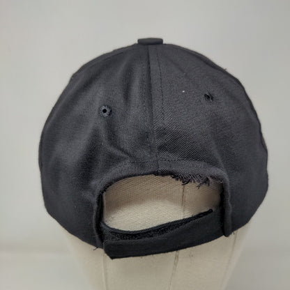 Ogawas Strapback Hat Black One Size Adjustable Embroidered Vented Holes 6 Panel