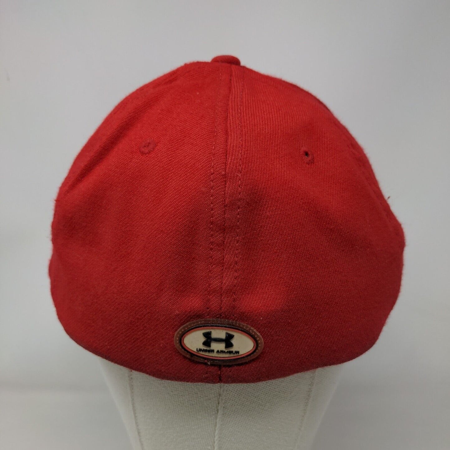 Under Armour Fitted Hat Red One Size Embroidered Control Fit 6 Panel