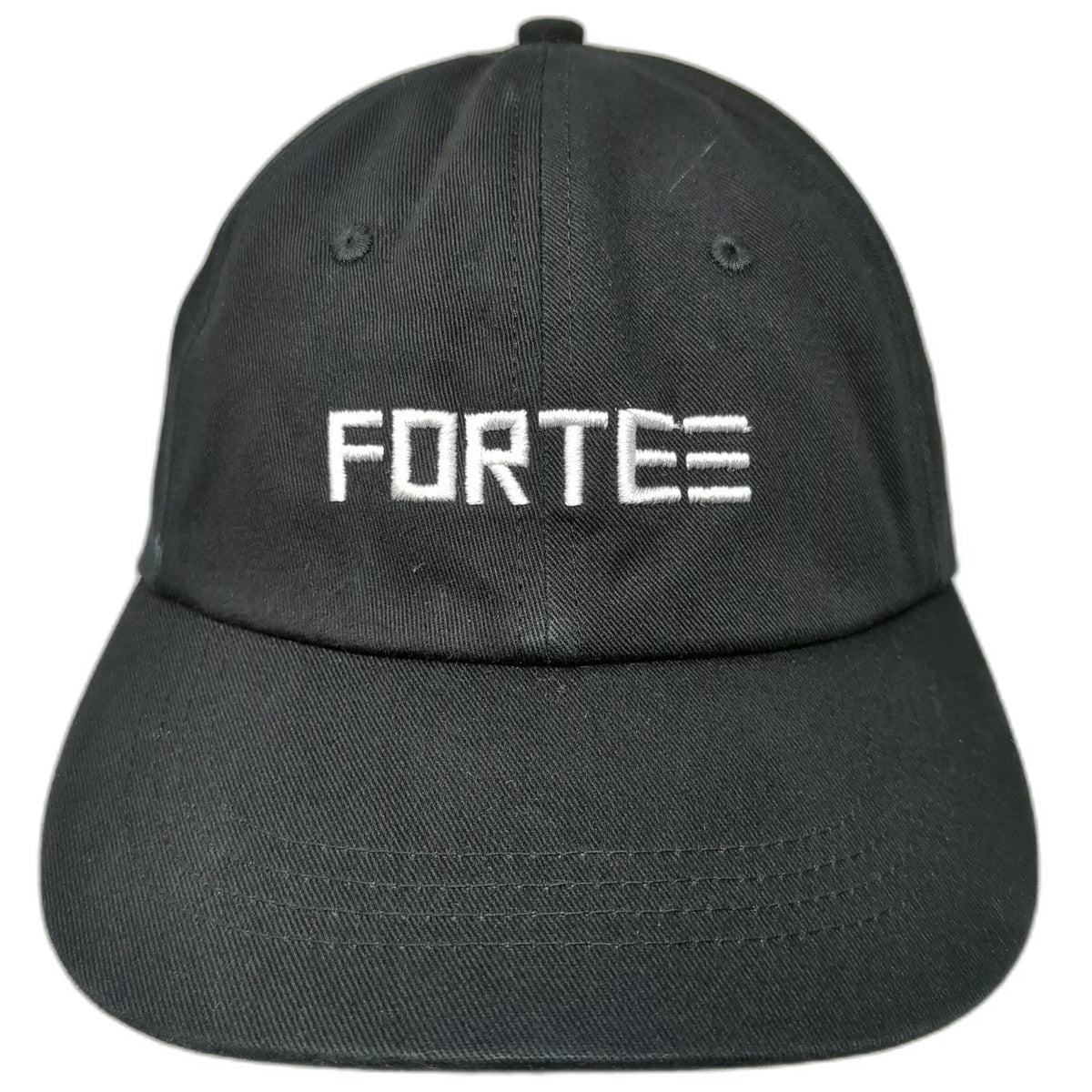 Forteee Baseball Cap Black One Size Slideback Hat Embroidered 6 Panel Curved