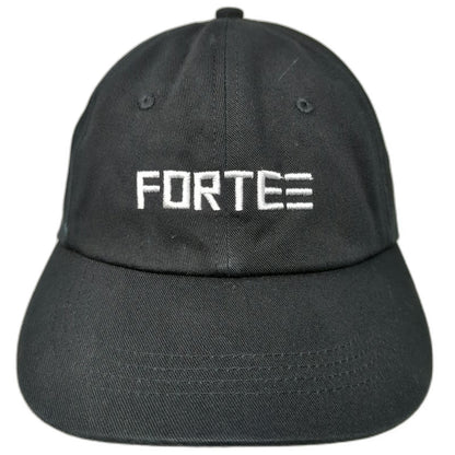 Forteee Baseball Cap Black One Size Slideback Hat Embroidered 6 Panel Curved