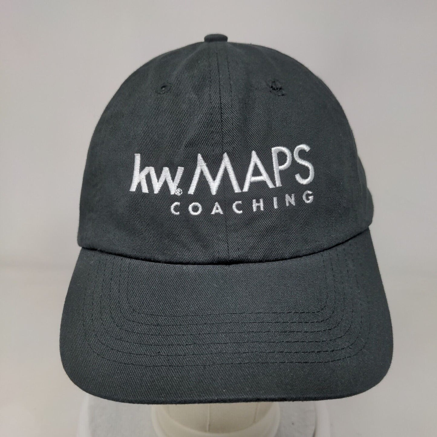 KW Maps Coaching Slideback Hat Black OSFM Embroidered Vent Holes