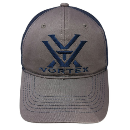 Vortex Snapback Hat Gray Blue One Size Embroidered Logo Two Tone Baseball Cap