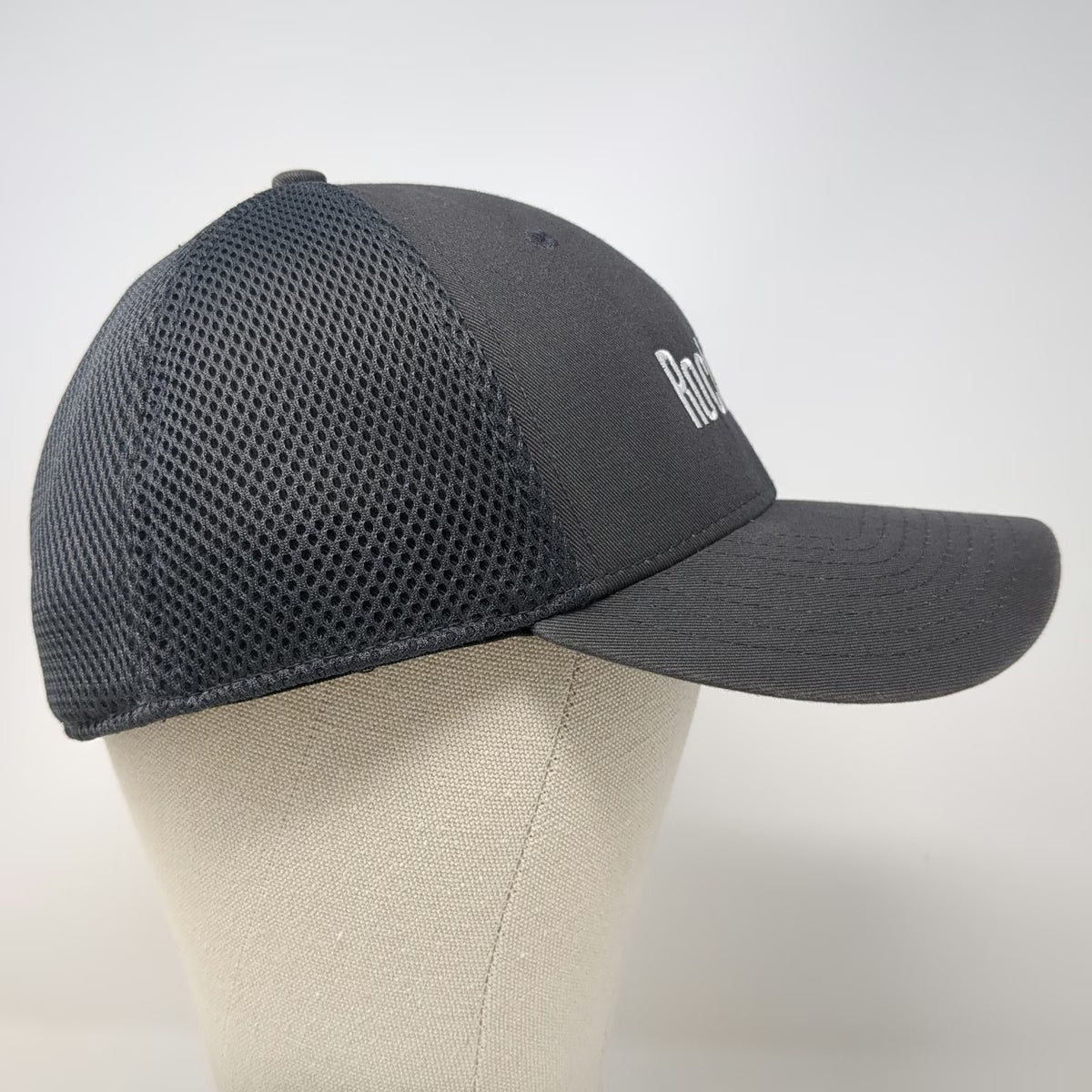 New Era Baseball Cap Gray L RockStorm Smith Bits Mesh Stretch Fit Hat