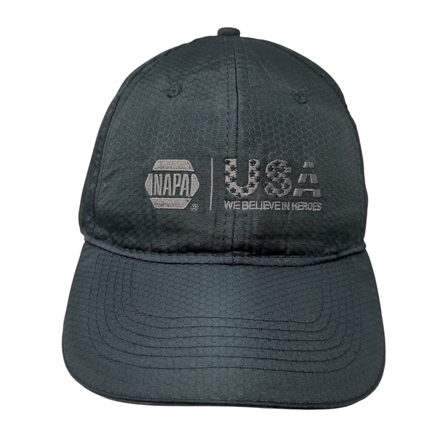 NAPA USA We Believe In Heroes Strapback Hat Gray OSFM Adjustable Patriotic