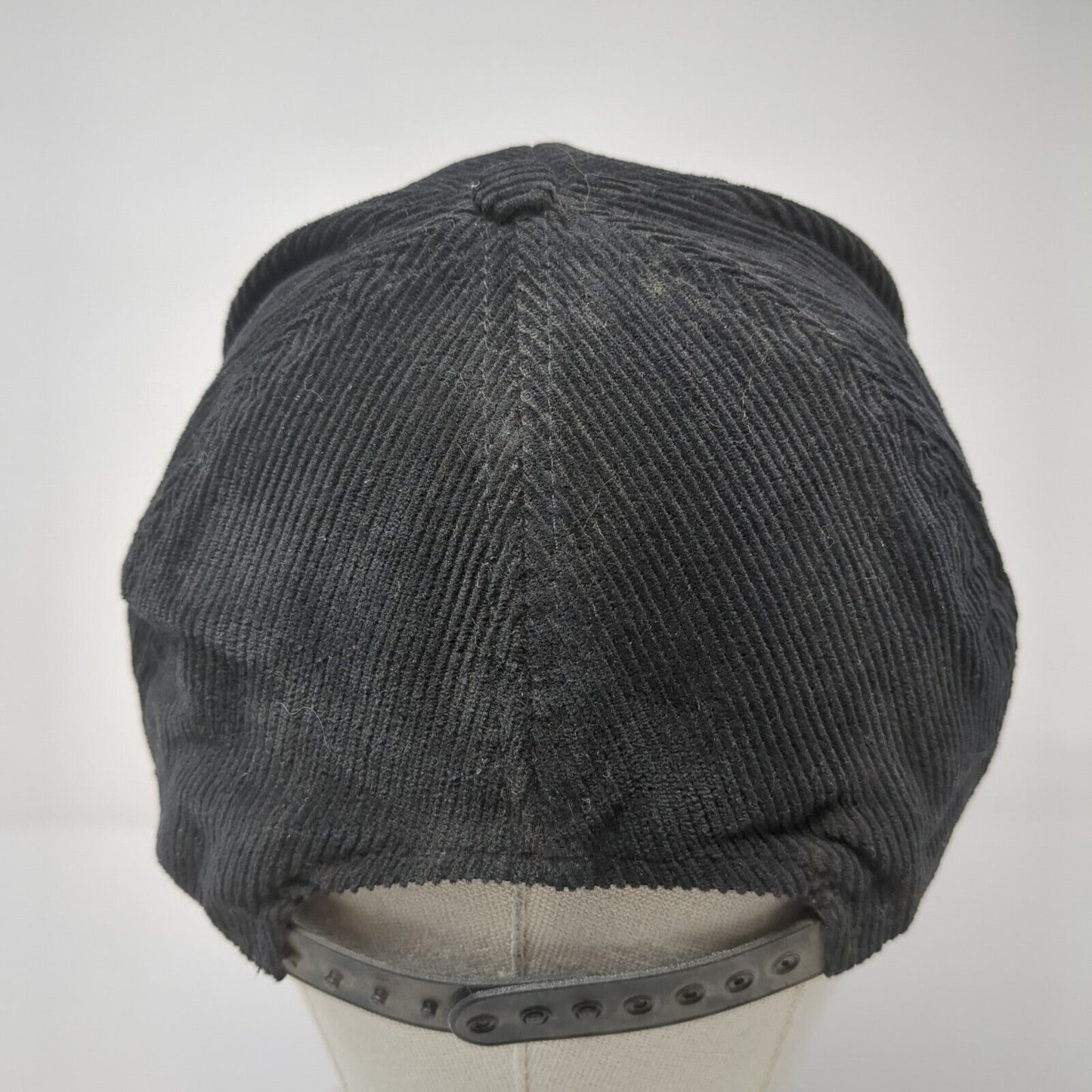 Score Snapback Hat Black One Size Adjustable Corduroy Embroidered