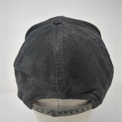Score Snapback Hat Black One Size Adjustable Corduroy Embroidered