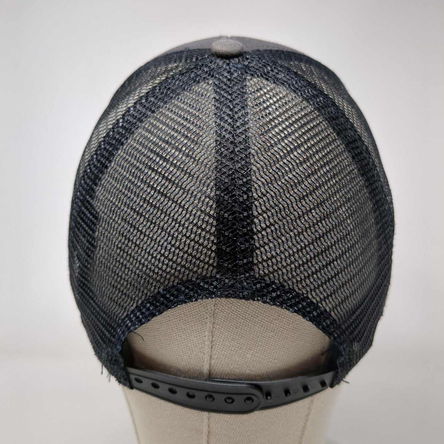 Diamond C Snapback Trucker Hat Gray One Size Adjustable Mesh Back Cotton