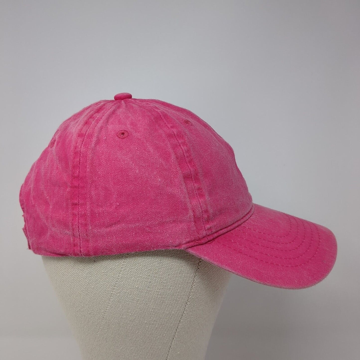 Unbranded Strapback Hat Pink One Size Adjustable Vented Holes 6 Panel Blank