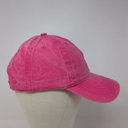 Unbranded Strapback Hat Pink One Size Adjustable Vented Holes 6 Panel Blank