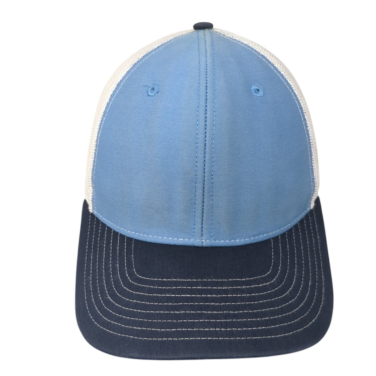 Richardson Snapback Mesh Back Trucker Hat Blue One Size Colorblock Blank