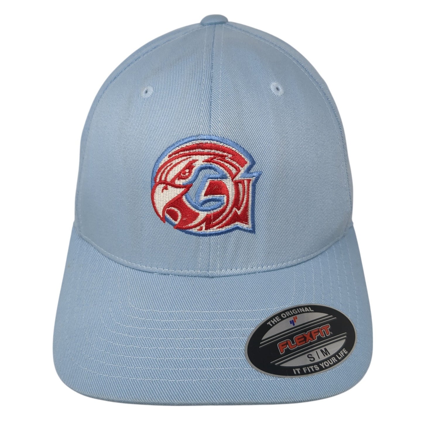 Falcons Fitted Hat Blue Medium Embroidered Logo Stretch Flexfit Yupoong