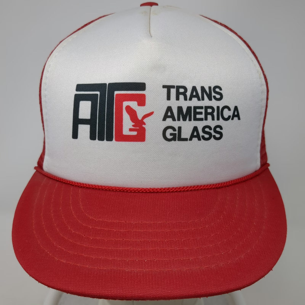 Headmost Trans America Glass Red Trucker Hat One Size Mesh Snapback Eagle