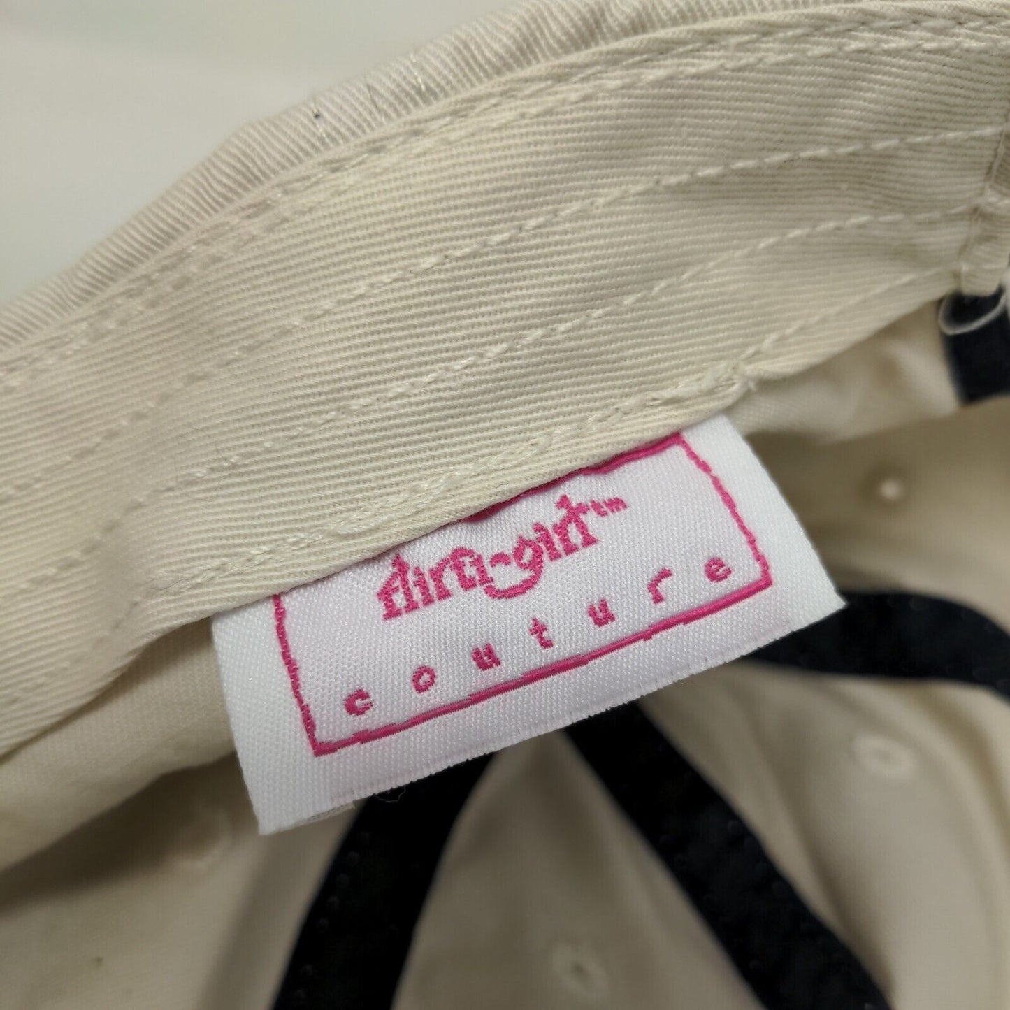 Rhinestone Bicycle Bling Slideback Hat Cream One Size Adjustable