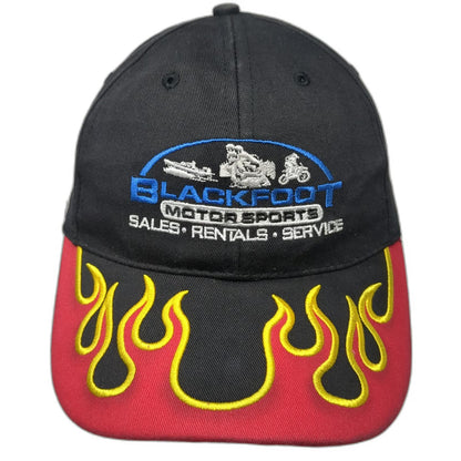 Cap America Blackfoot Motor Sports Flame Brim Baseball Cap Black One Size Hat