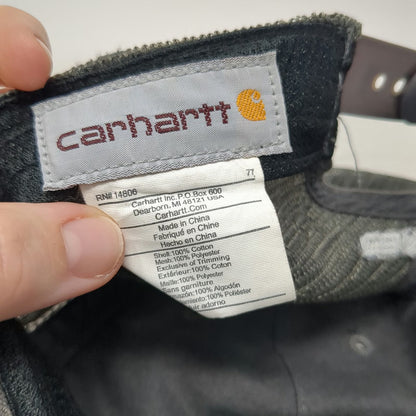 Carhartt Trucker Hat Gray One Size Mesh Back Patch Logo Snapback Workwear Firm