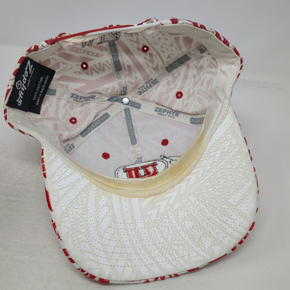 Utah Utes NCAA Zephyr Snapback Hat White Red One Size Geometric Tribal Print