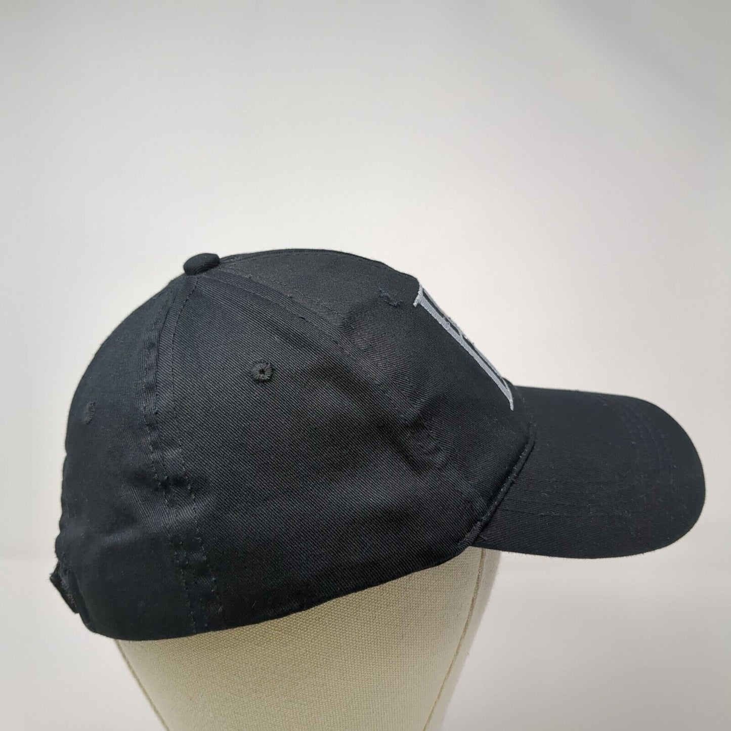 EB Strapback Hat Black One Size Adjustable Embroidered Vent Holes