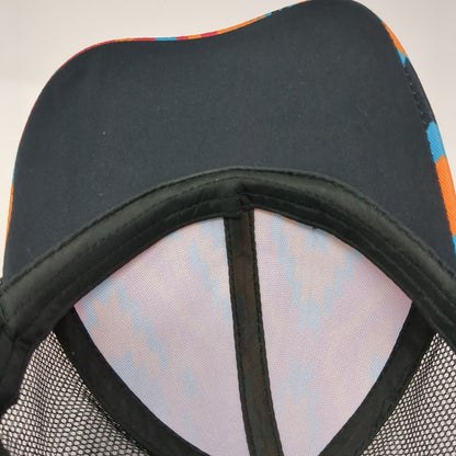 Unbranded Snapback Ponytail Trucker Hat Multicolor OS Mesh Back Aztec Print