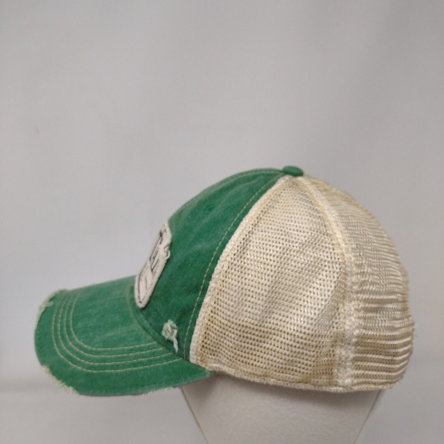 Mountain Girl Snapback Trucker Hat Green OSFA Adjustable Distressed Live Happy