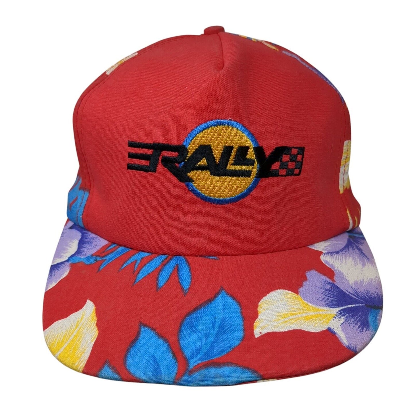 Rally Snapback Hat Multicolor OS Adjustable Embroidered Floral Print Cotton