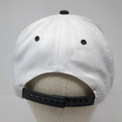 X Snapback Hat White One Size Adjustable Geometric Embroidered 6 Panel