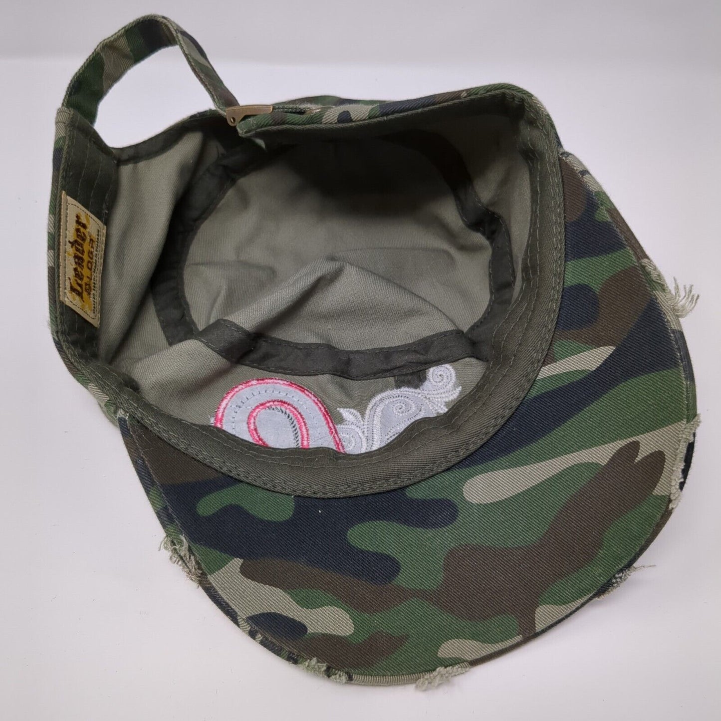Leader Loga Slideback Cadet Army Cap Hat Camo OSFA Pink Bow Bling