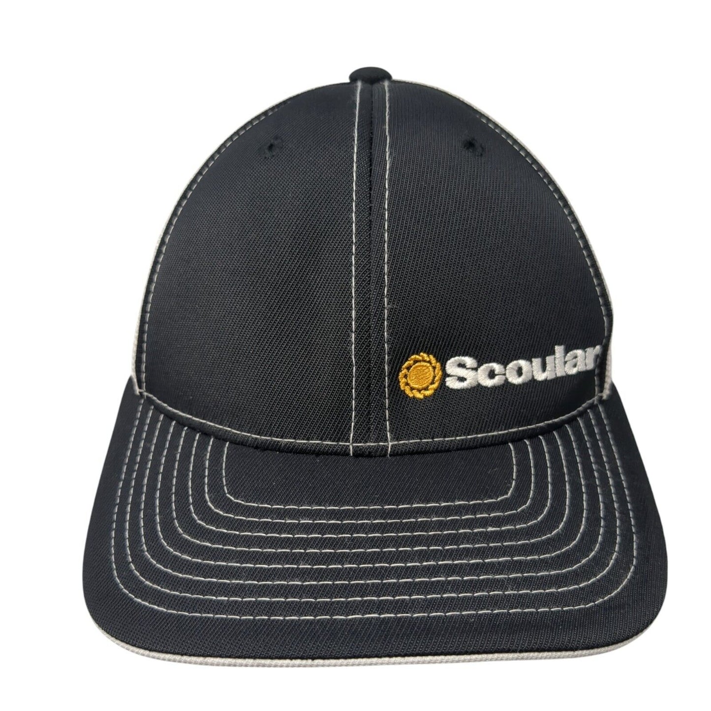 Scoular Fitted Mesh Back Trucker Hat Black 6 7/8-7 3/8 Pacific Headwear