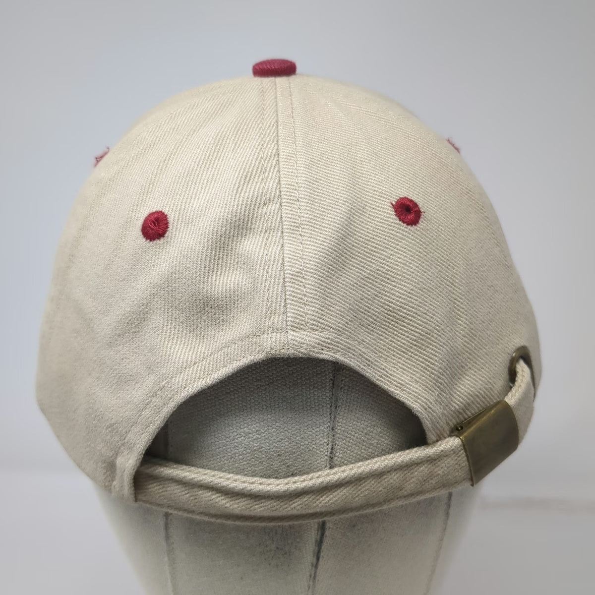 Falcon Baseball Cap Beige Red Mark's Marine Coeur d'Alene ID One Size Cotton Hat