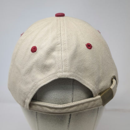 Falcon Baseball Cap Beige Red Mark's Marine Coeur d'Alene ID One Size Cotton Hat