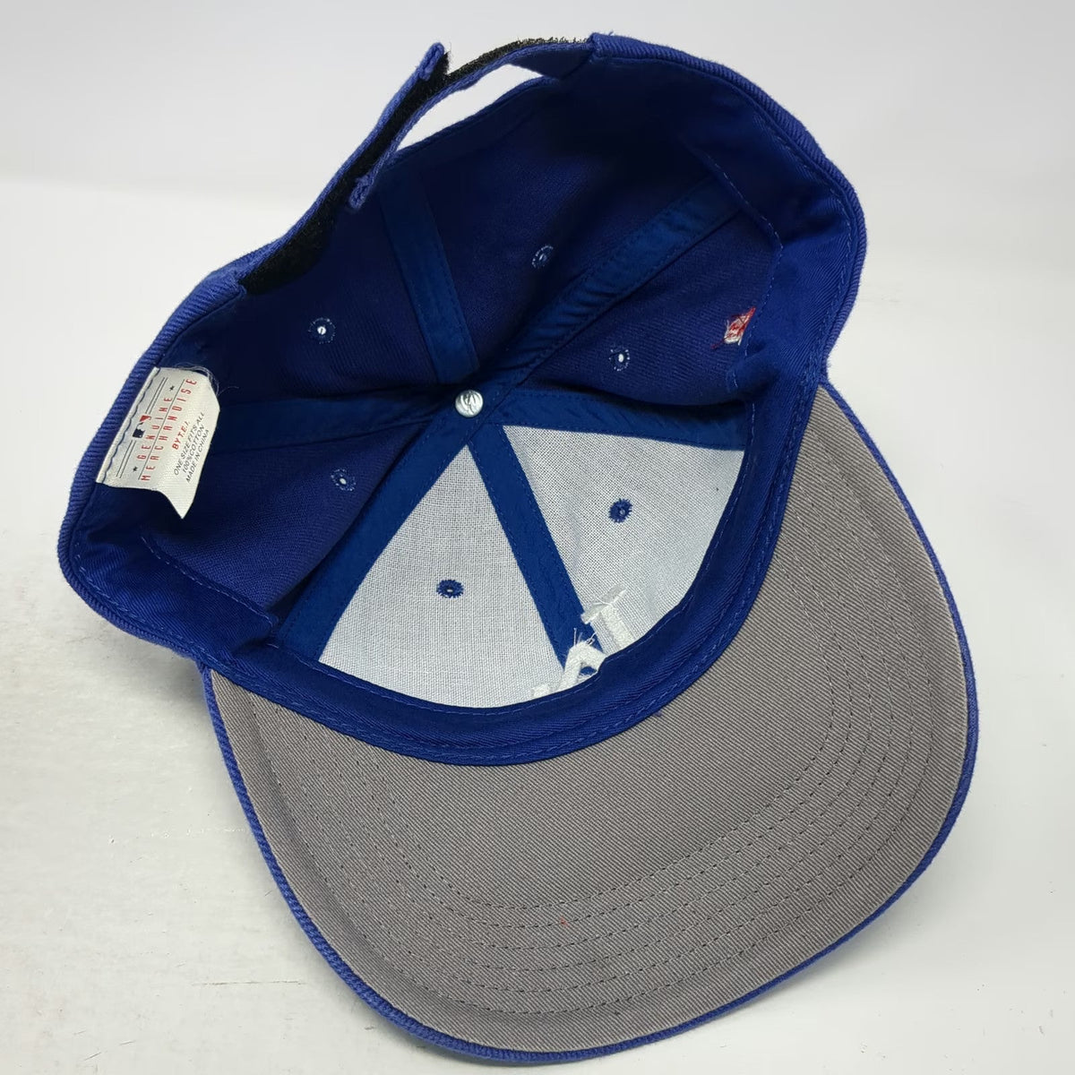 MLB Los Angeles Dodgers T.E.I. Baseball Cap Blue OSFM Strapback Gray Brim Hat