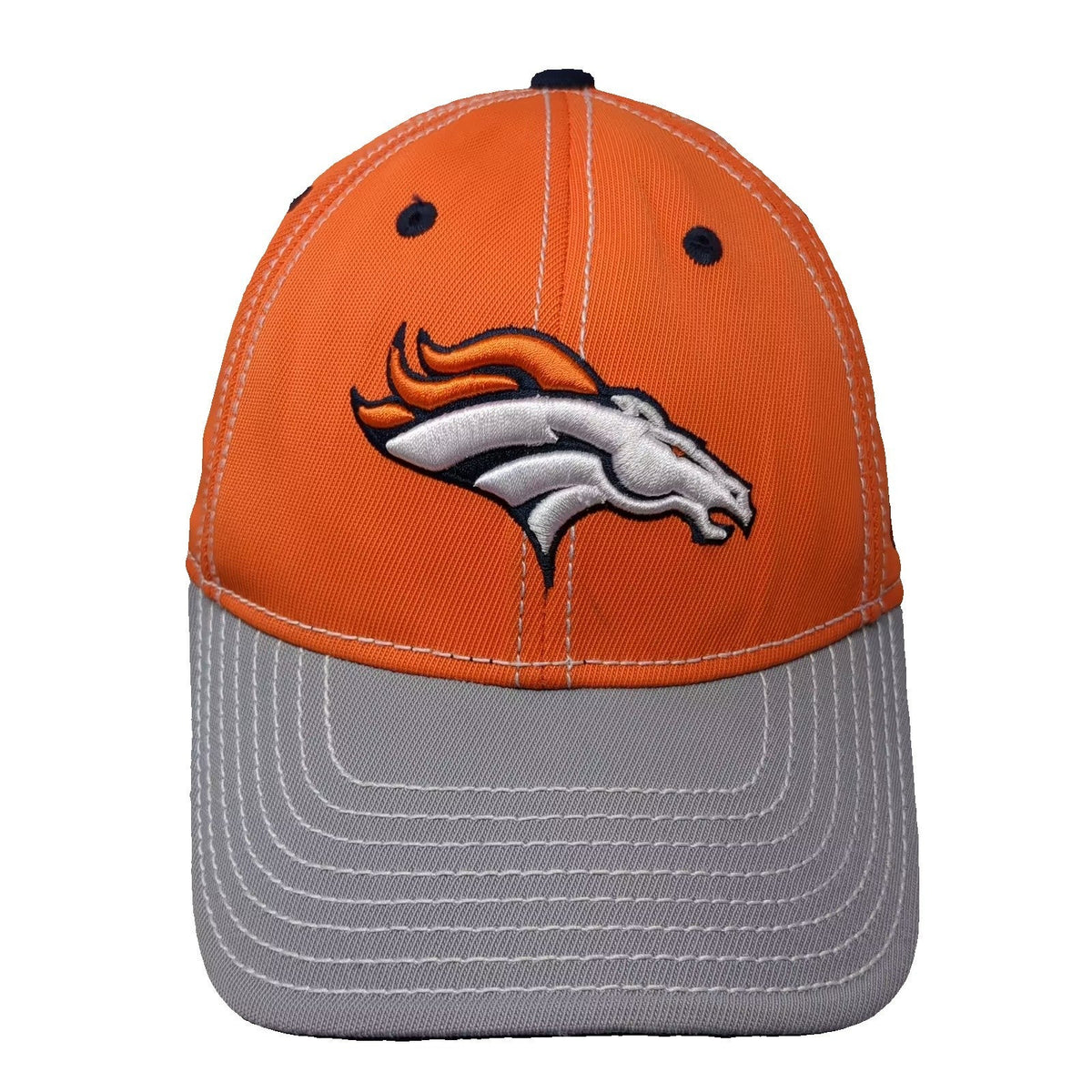 Reebok Denver Broncos NFL Cap Orange Gray One Size Embroidered Logo Stretch Fit