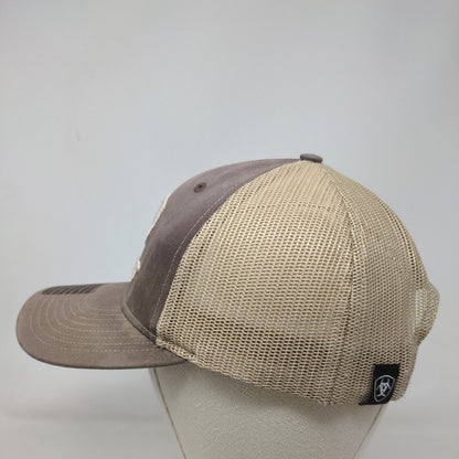 Ariat Snapback Trucker Hat Brown One Size Embroidered Mesh Back Richardson