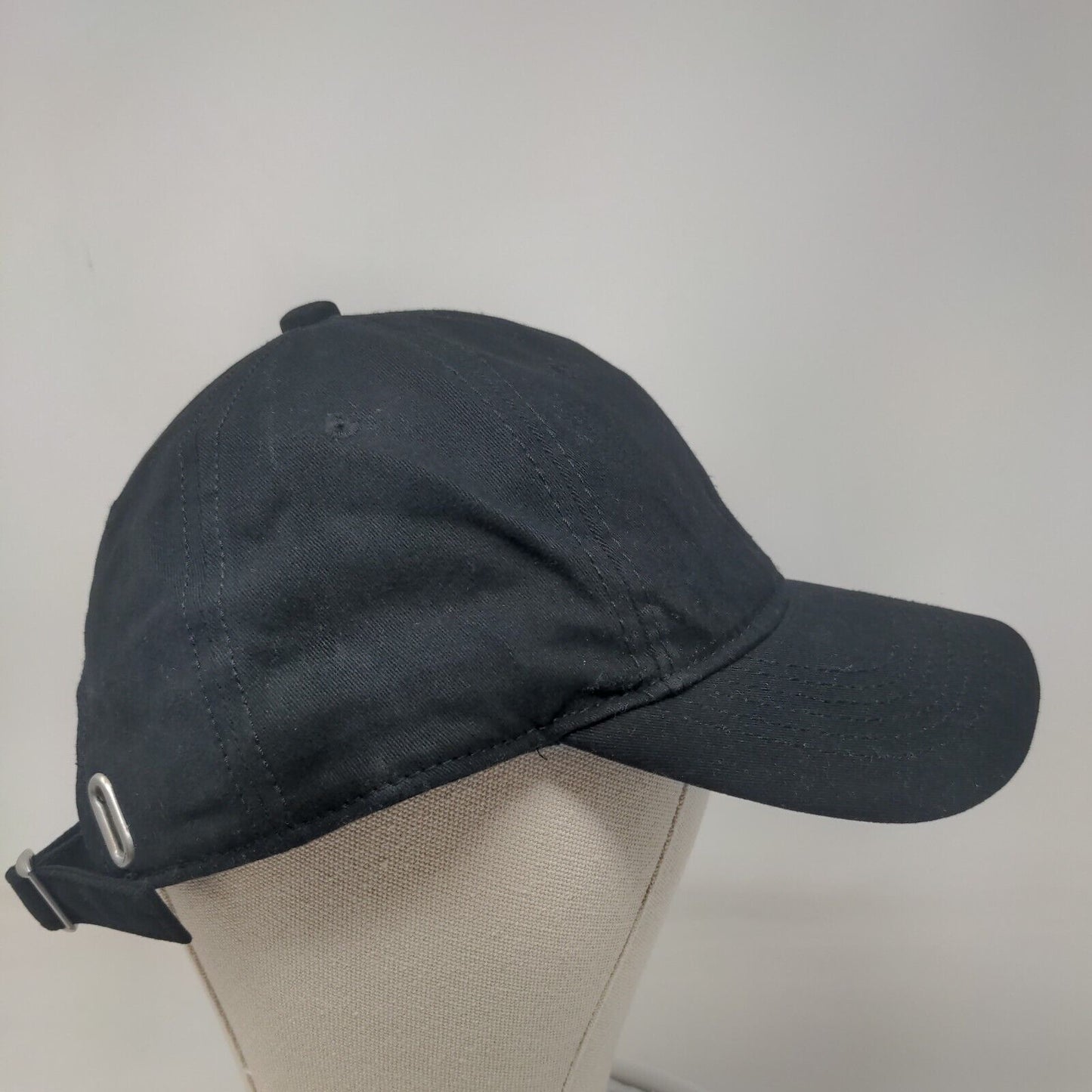 Unbranded Slideback Hat Black One Size Adjustable Vented Holes 6 Panel Blank