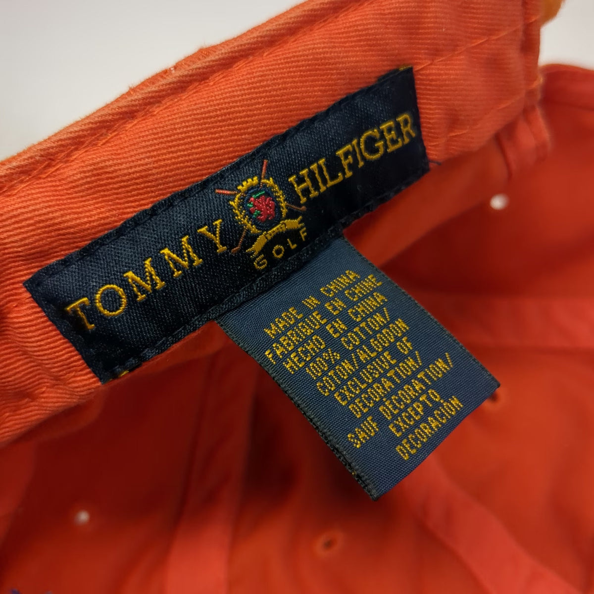 Tommy Hilfiger Orange Baseball Cap OSFM Amp It Up Football Golf Strapback Hat