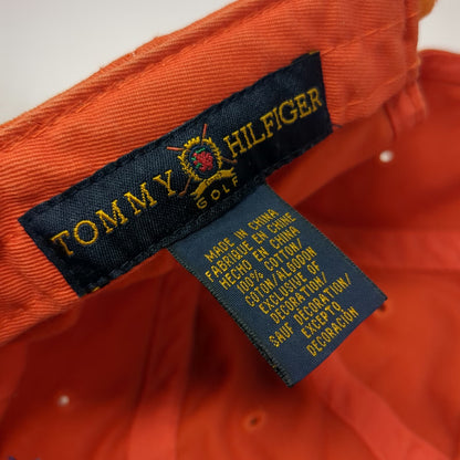 Tommy Hilfiger Orange Baseball Cap OSFM Amp It Up Football Golf Strapback Hat