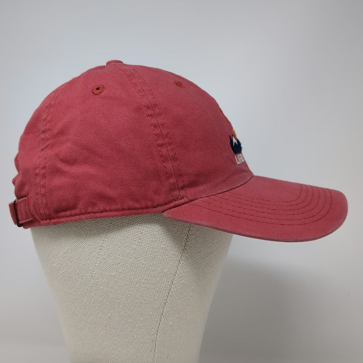 Life is Good Baseball Cap Red One Size Embroidered Mountain Graphic Cotton Hat